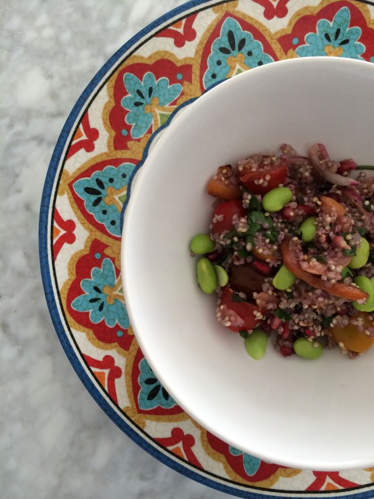 Tomato salad – lemon – quinoa – edamame