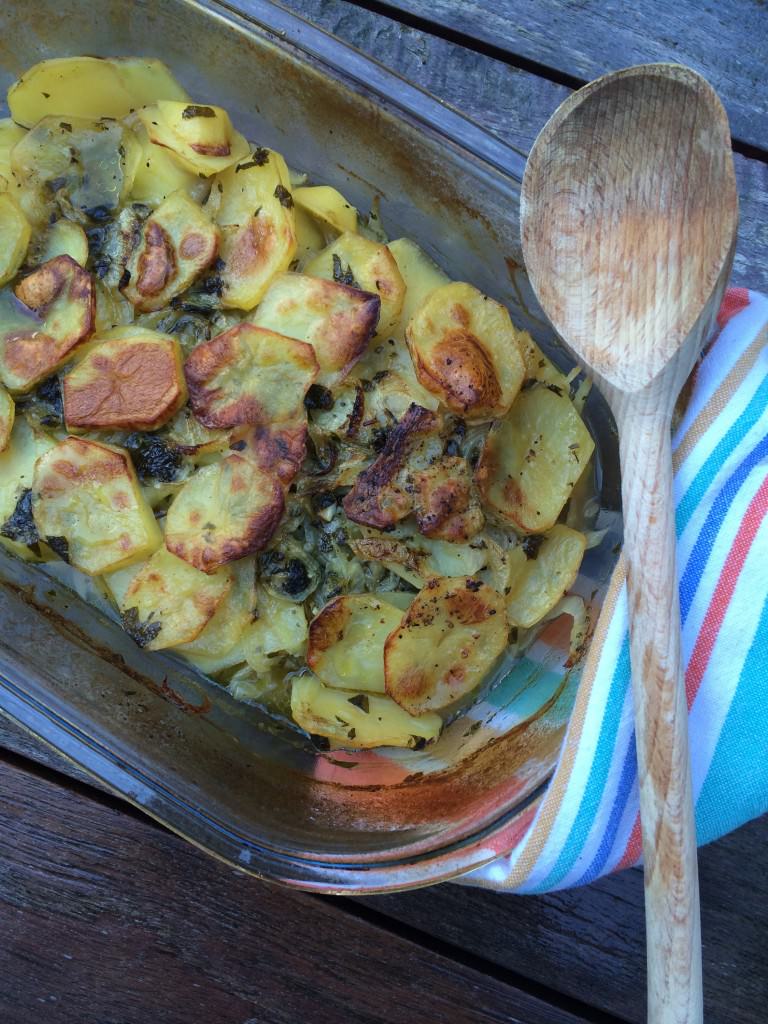 Oven roasted potato stew