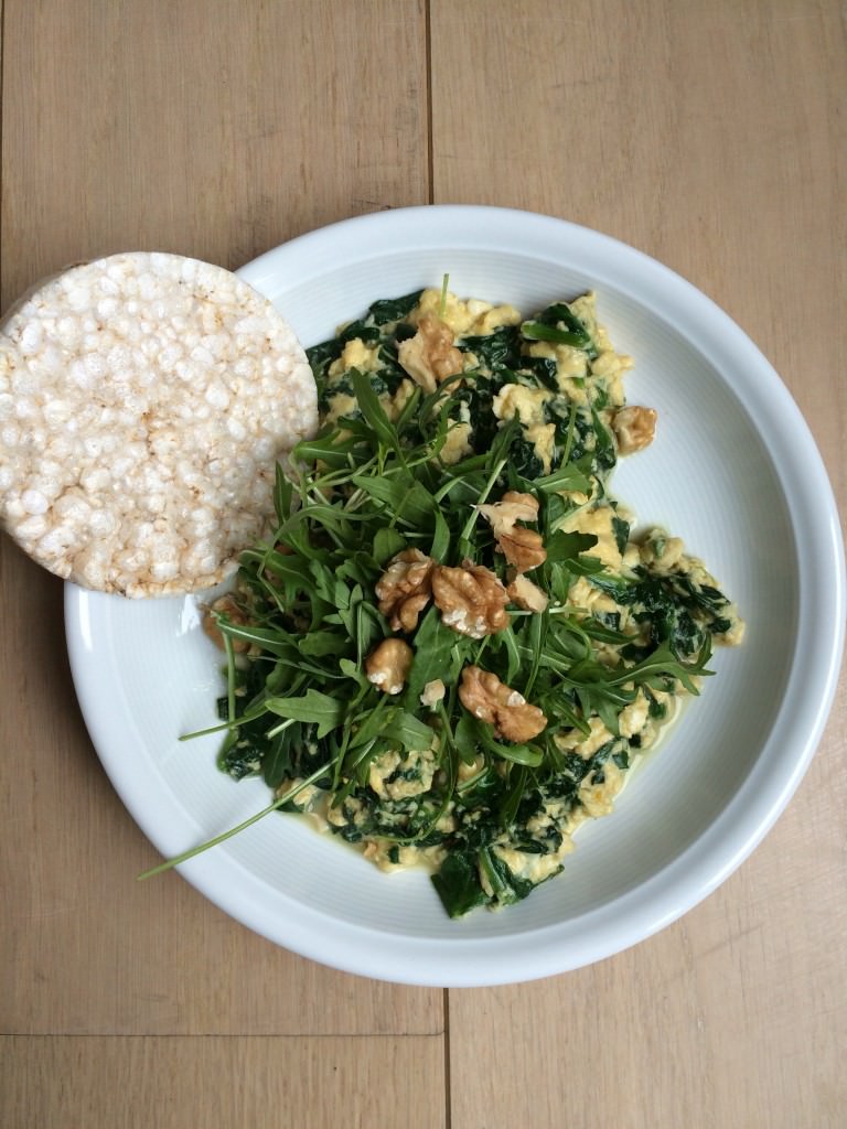 Start your day with scrambled egg & spinach - Y U M 
