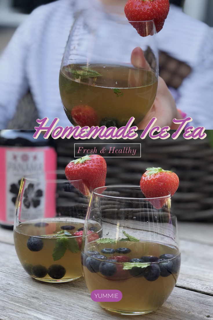 ice tea homemade met Gimber en limoen